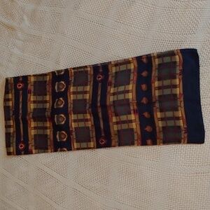 Vintage scarf with belts and seashells checkered